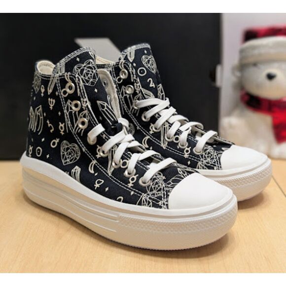 Converse CTAS Move Platform Mystic Crystals Black High Top Sneakers W8 NIB - Picture 1 of 14